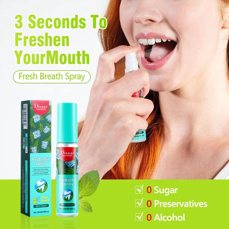 Espray de ambientador de respiración Disaar para hombre y mujer, espray para eliminar el olor, la boca y el mal aliento, con sabor a menta y limón