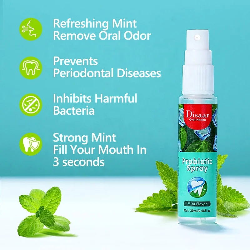 Espray de ambientador de respiración Disaar para hombre y mujer, espray para eliminar el olor, la boca y el mal aliento, con sabor a menta y limón