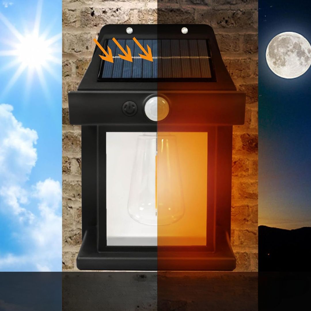 LUZ SOLAR TIPO BOMBILLO CON SENSOR DE MOVIMIENTO PARA EXTERIORES